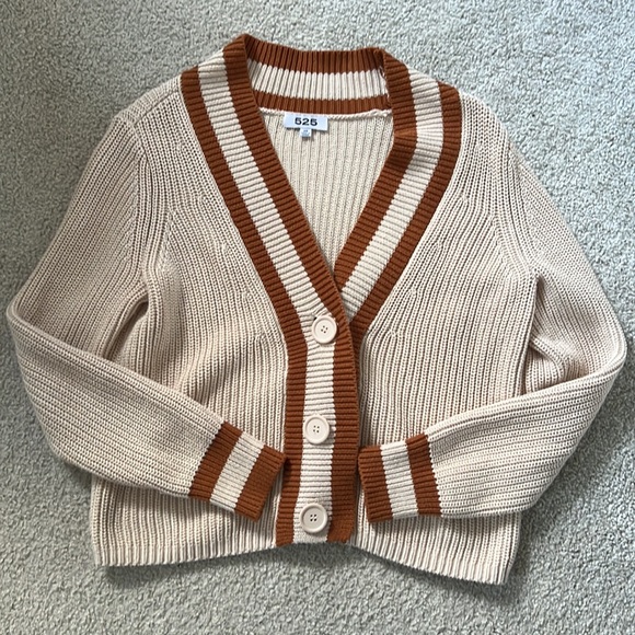 525 Varsity V Neck Cardigan - Picture 5 of 11